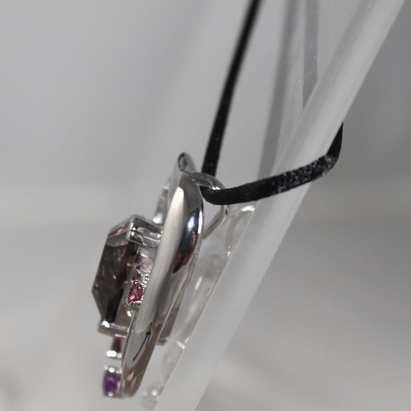 NEW Sterling Silver & Smoky Quartz Pendant with Garnet Amethyst and Peridot - Picture 4 of 5